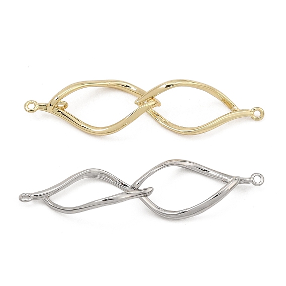 Brass Connector Charms, Twisted Leaf Links