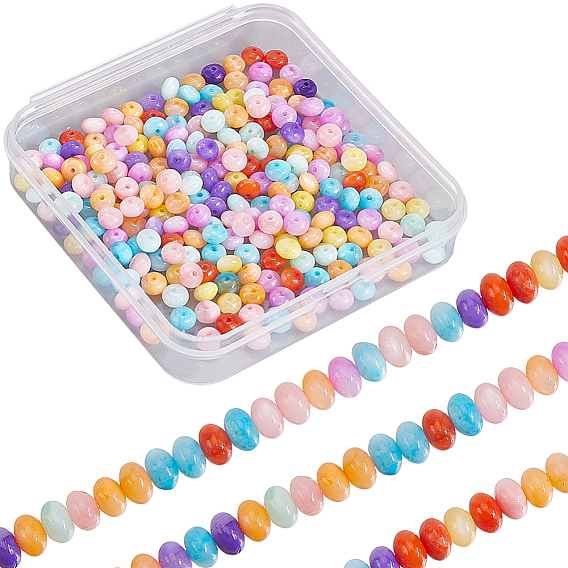 2 нити из натуральных пресноводных бусин из ракушек, рондель, окрашенные