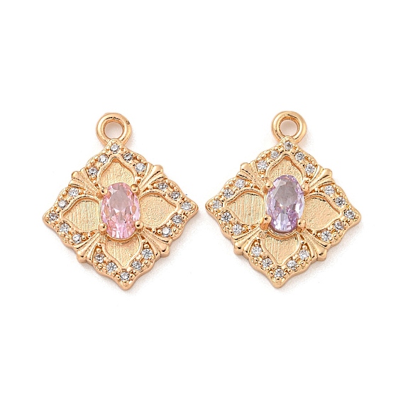 Латунные микро проложить кубического циркония подвески, ромб