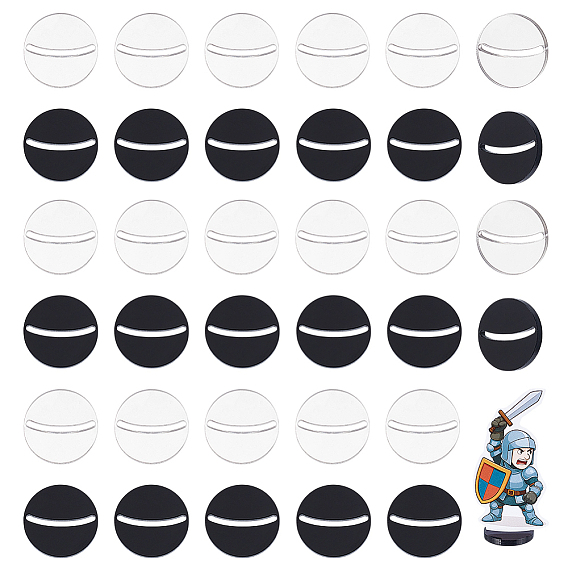 40 шт. 2 цветная акриловая подставка для карточек, плоско-круглые