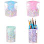 4Pcs 4 Style Plastic Pen Holder Stands, Cute Foam Bubble Pencil Cup, Multi-Purpose Desk Organizer, Makeup Brush Holder, Round & Sqaure