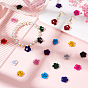 PandaHall Elite 288Pcs 12 Colors Flocky Aluminum Beads, Rose Flower