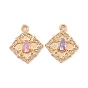 Латунные микро проложить кубического циркония подвески, ромб