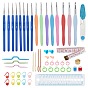Crochet Tool Set, with Counting Circular Ring, Knitting Needles, Measuring Tape, Knitting Gauge, with Hole, Scissor, Needle Point Protector, Thimble, Row Counter