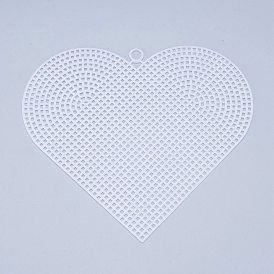 Plastic Mesh Canvas Sheets, for Embroidery, Acrylic Yarn Crafting, Knit and Crochet Projects, Heart
