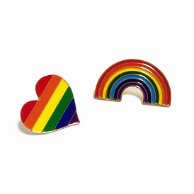 Rainbow drip oil brooch alloy paint love badge badge bag accessories