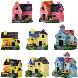 8шт. 4 стили фигурок из смолы в виде виллы и дома, декоративные элементы для демонстрации, микроландшафтное украшение сада