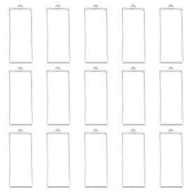 16 шт. 304 подвески из нержавеющей стали с открытой задней частью, для diy уф смолы, эпоксидная смола, Прессованные цветочные украшения, цвет нержавеющей стали