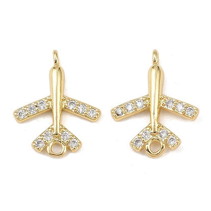 Подвески-соединители из латуни с кубическим цирконием, самолетные линии, без свинца и без кадмия, долговечный, реальный 18 k позолоченный, стойки покрытие
