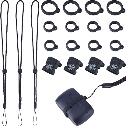 Регулируемый ремешок на шею из полиэстера, с силиконовой подвеской и подвесными табличками, не теряющимися