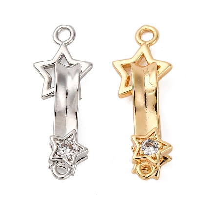 Замки из латуни с микропейвом и прозрачным фианитом, без кадмия, без никеля и без свинца, звезда