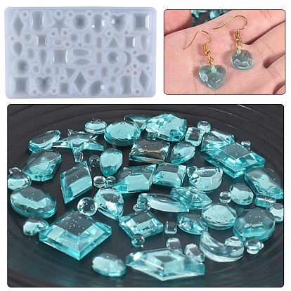 Silicone Cabochon Molds, Resin Casting Molds, For UV Resin, Epoxy Resin Jewelry Making, Mixed Shape