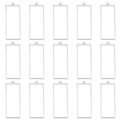 16 шт. 304 подвески из нержавеющей стали с открытой задней частью, для diy уф смолы, эпоксидная смола, Прессованные цветочные украшения, цвет нержавеющей стали