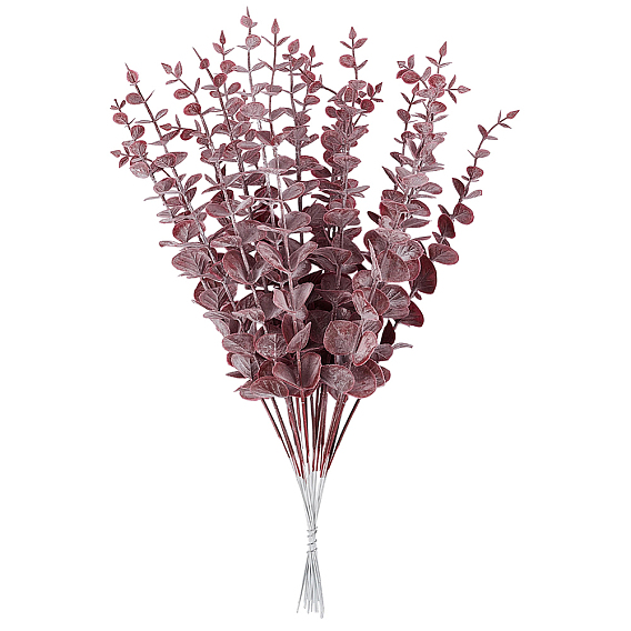 20Pcs Plastic Artificial Eucalyptus Leaves, for Vase Wedding Bouquet Home Decoration