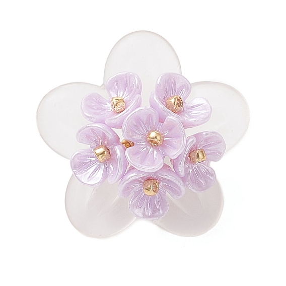 Подвески с матовыми акриловыми колпачками для бусин, , с колпачками из искусственного жемчуга и стеклянными бусинами.