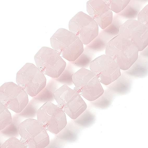 Naturel a augmenté perles de quartz brins, facette, plat rond