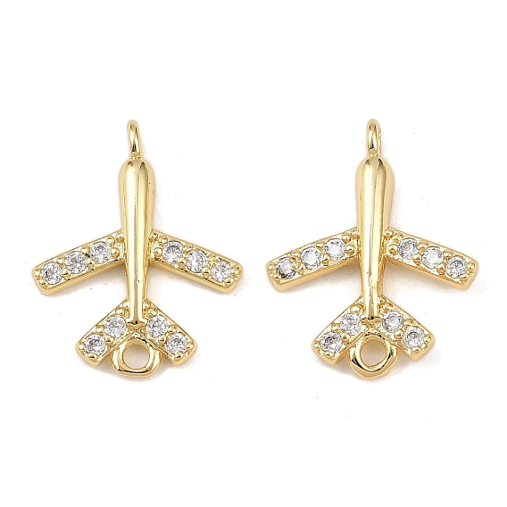 Подвески-соединители из латуни с кубическим цирконием, самолетные линии, без свинца и без кадмия, долговечный, реальный 18 k позолоченный, стойки покрытие