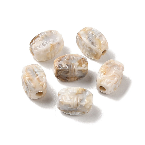 Two Tone Opaque Acrylic Beads, Imitation Gemstone, Oval