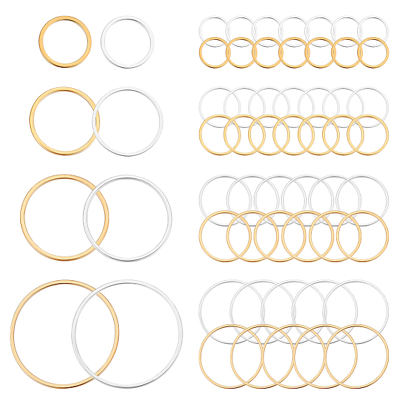 48 шт. 8 стили 304 соединительное кольцо из нержавеющей стали, кольцевая форма