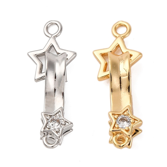 Замки из латуни с микропейвом и прозрачным фианитом, без кадмия, без никеля и без свинца, звезда