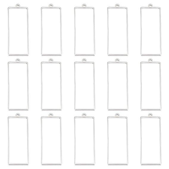 16 шт. 304 подвески из нержавеющей стали с открытой задней частью, для diy уф смолы, эпоксидная смола, Прессованные цветочные украшения, цвет нержавеющей стали