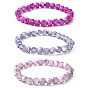 Star Cut Round Glass Bead Stretch Bracelets for Women