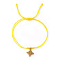 Summer Beach Adjustable Stainless Steel Knot Charm Braided Bracelets, Yellow
