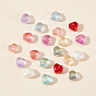PandaHall Elite 200Pcs 10 Colors Transparent Spray Painted Glass Beads, Heart