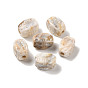Two Tone Opaque Acrylic Beads, Imitation Gemstone, Oval