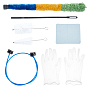 Clean Musicallnstruments Brush Setting, with Plastic Trumpet Cornet Maintenance Cleaning Kit, Valve Casing Brush, Silver Polishing Cloth, Disposable PVC Safety Gloves