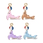 Подвески из эмали и сплава, дельфин с шармами, золотые