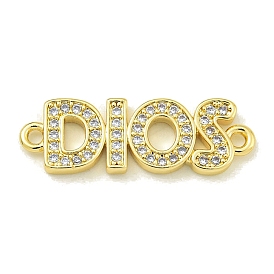 Rack Plating Brass Pave Clear Cubic Zirconia DIOS Links, Lead Free & Cadmium Free, Long-Lasting Plated