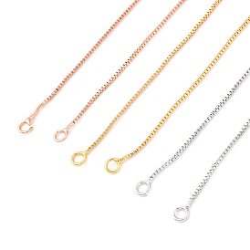 0.9мм латунные цепочки-коробки изготовление ожерелий, с 304 из нержавеющей стали омара застежками, без свинца и без кадмия, долговечный, стойки покрытие