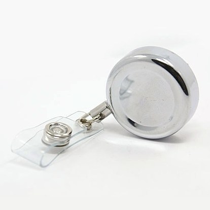 Alloy Retractable Badge Reel, Card Holders, with Plastic and Iron Findings