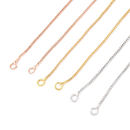 0.9мм латунные цепочки-коробки изготовление ожерелий, с 304 из нержавеющей стали омара застежками, без свинца и без кадмия, долговечный, стойки покрытие