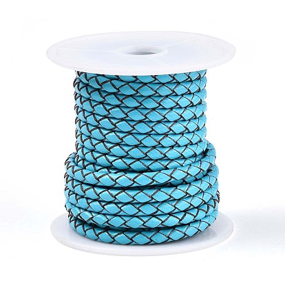 Полый плетеный шнур из коровьей кожи, кожаная веревка для браслетов, круглые