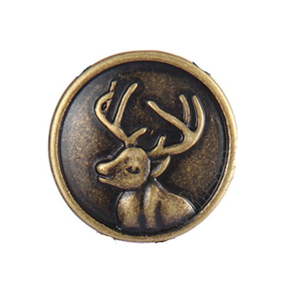 Fermoir coulissant pour cravate bolo en alliage, accessoires, avec bouton en fer, pour la fabrication de cravates bolo diy, sans nickel, plat rond et cerf