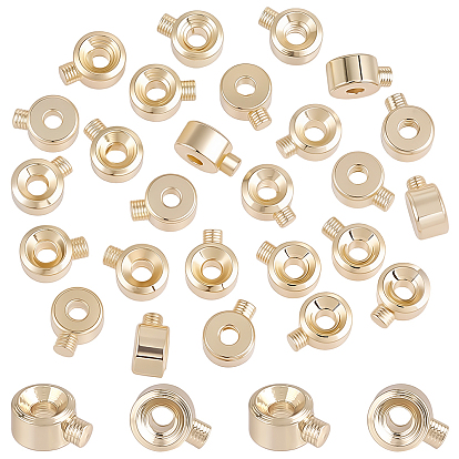 30 шт. латунные обжимные бусины, без никеля , колонка