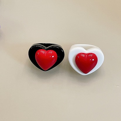 Акриловые кольца в форме сердца для женщин