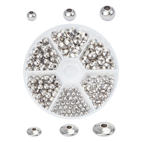 304 Stainless Steel Spacer Beads, Mixed Shapes