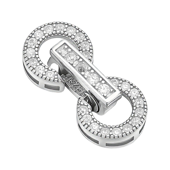 1pc 925 застежки из стерлингового серебра, кольцо, с кристально горный хрусталь, 1 с тканью для полировки ПК