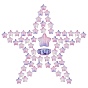 100Pcs Spray Painted Glass Beads, with Glitter Powder, Star