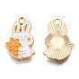 Экологически чистые подвески из цинкового сплава, с эмалью, без кадмия, без никеля и без свинца, кролик с морковкой, золотой свет