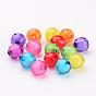 Transparent Acrylic Beads, Bead in Bead, Faceted, Round, Hole: 2mm