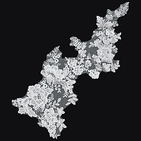 Polyester Embroidery Ornament Accessories, Appliques, Flower, for DIY Costume, Sewing Craft