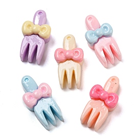 Tableware Opaque Resin Decoden Cabochons, Fork with Bowknot