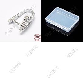 4 piezas 925 colgantes de circonita cúbica micro pavé de plata esterlina, picahielo y pellizco fianzas, hoja