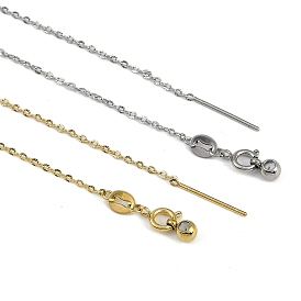 Ion Plating(IP) 304 Stainless Steel Cable Chains Necklaces, Adjustable Slider Necklaces for Women Men