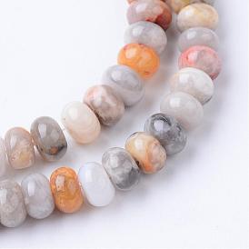 Natural Crazy Lace Agate Bead Strands, Rondelle
