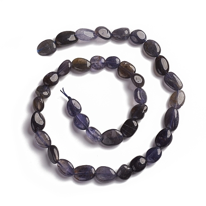 Natural Iolite Beads Strands, Tumbled Stone, Nuggets